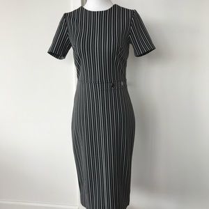 BANANA REPUBLIC Black and Silver Midi Dress